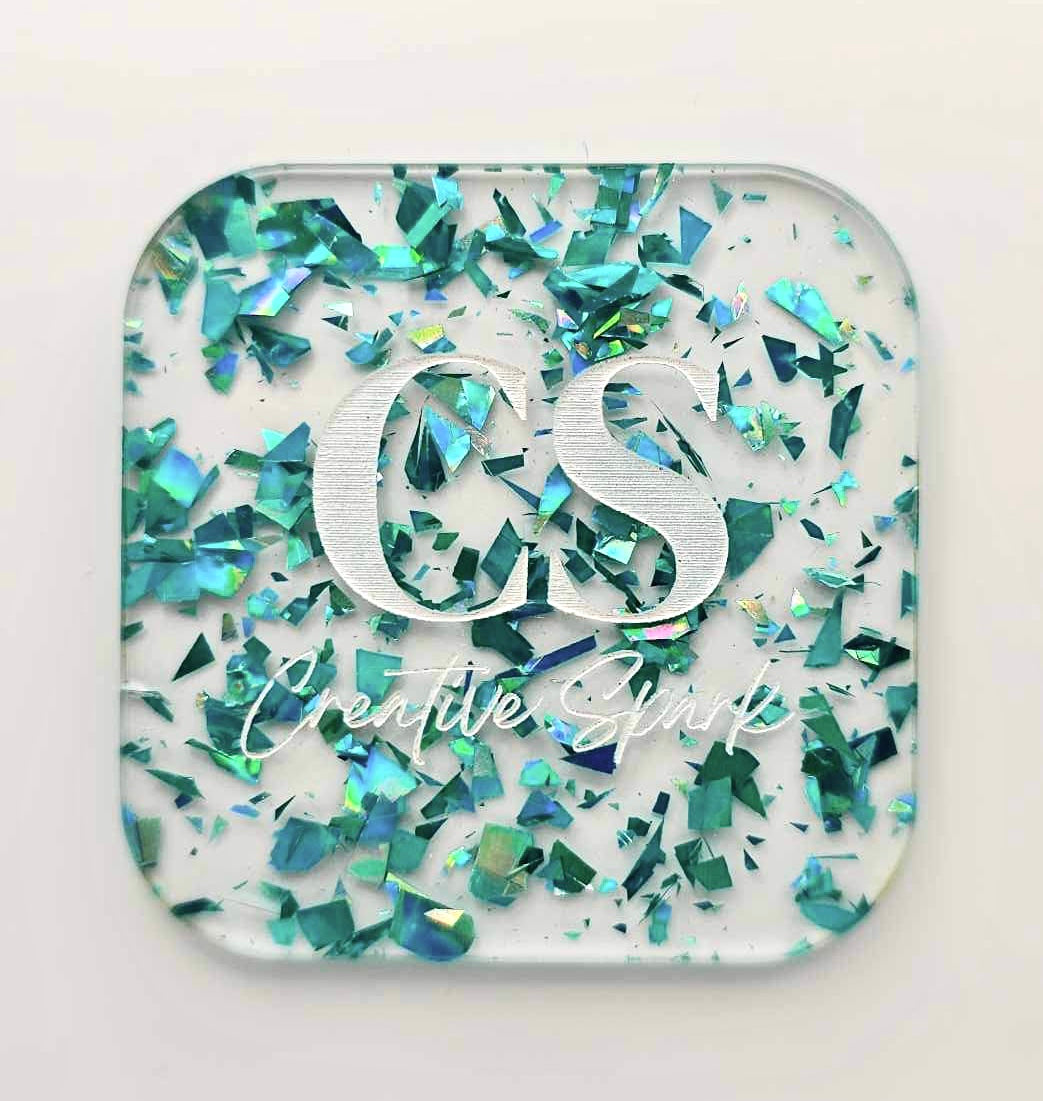 Teal Cascade Foil Acrylic